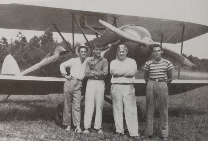 George's red & white Waco 10 in which he performed aerobatcs with Bill Teague